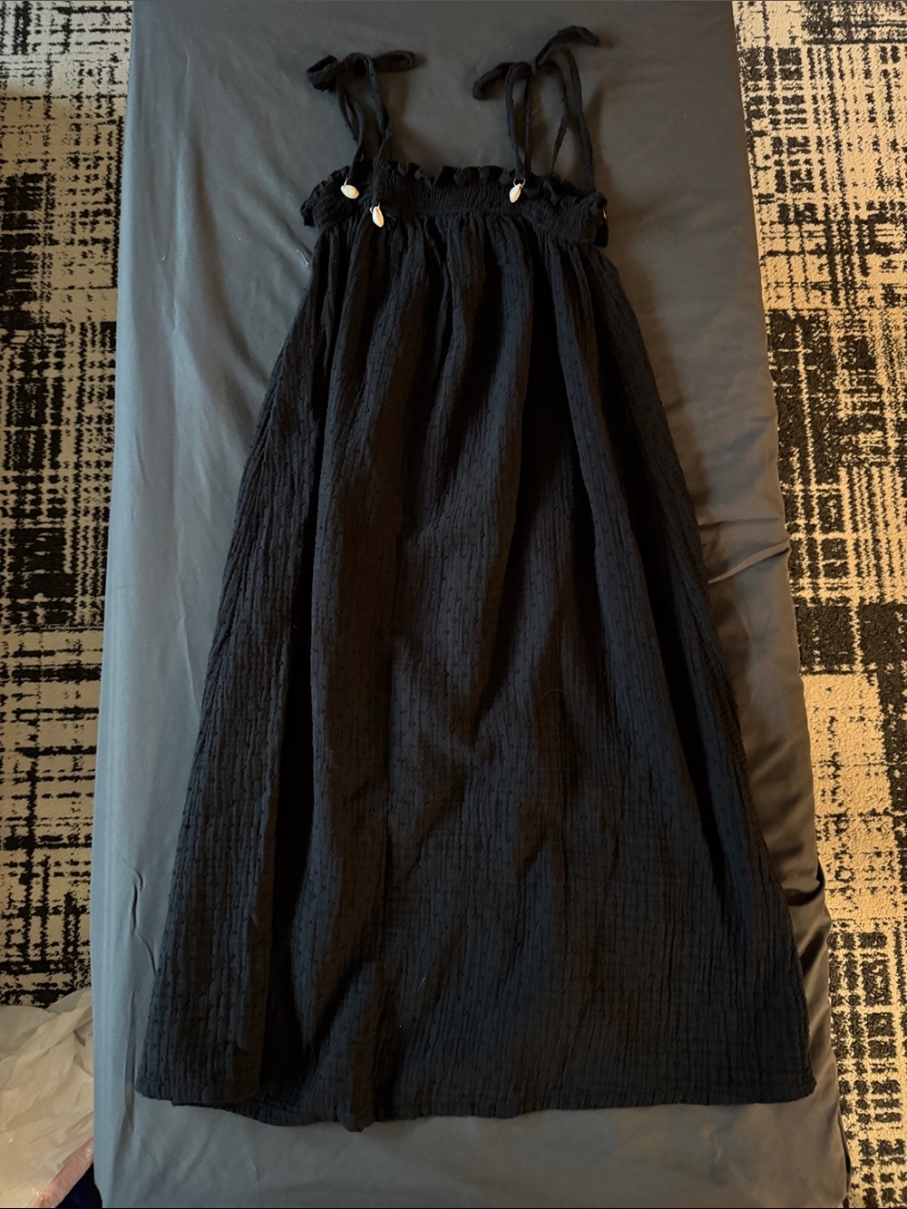 Forever 21 Black Maxi Tie-Shoulder Skirt